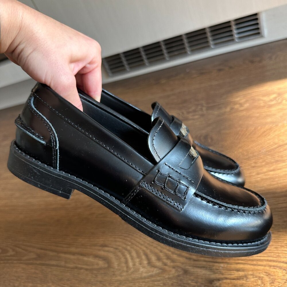 BNIB Mimosa Black Leather Loafers - Size 5 - Picture 3 of 11